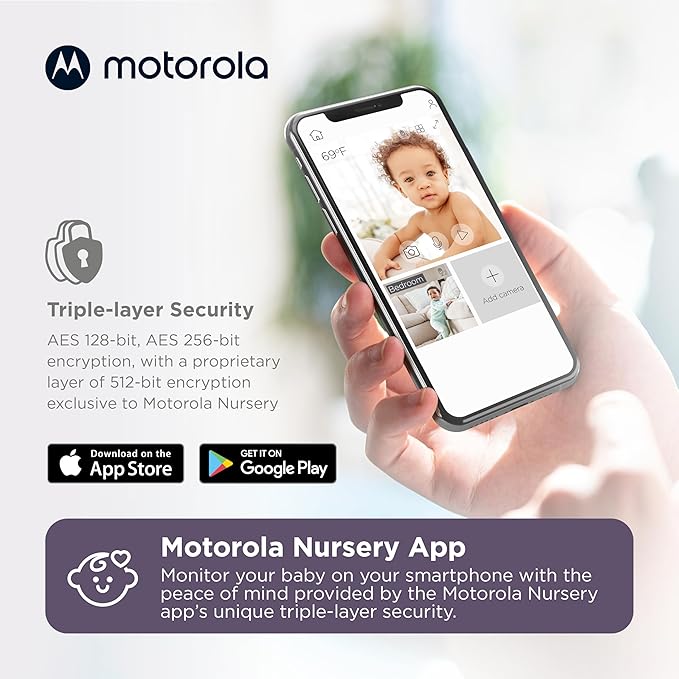 Motorola Nursery WiFi Video Baby Monitor with Camera and Audio, 5" Screen, HD PIP1510 Connect, 1000ft Range, Wall Mount, 2-Way Audio, Lullabies, Temperature Sensor, Zoom, Tilt