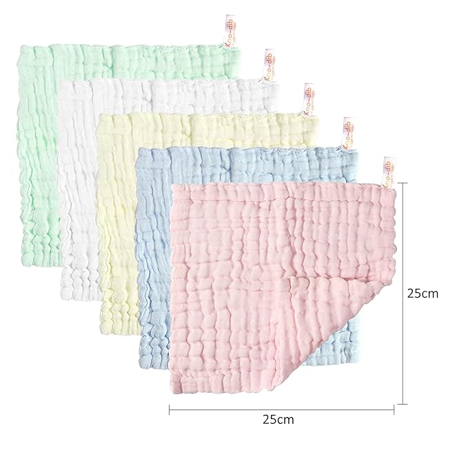 Muslin Cloth, Baby, Washcloths, Muslin Cloths, Burp Cloths, Girls, Boys, Wet Wipes, Children, Muslin, Burp Cloth, Pack of 30, 25 x 25 cm