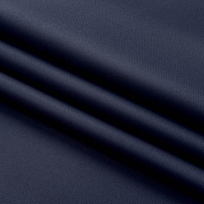 Aiyufeng Navy Blue Blackout Curtains for Bedroom 63 Inch Length 2 Panels, Solid Thermal Insulated Energy Saving Rod Pocket Window Treatment Curtains Blackout Drapes, W40 x L63 Inch, Navy Blue