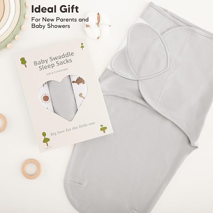 Susurration Swaddles for Newborns, 100% Cotton Baby Swaddle Sleep Sack, with Adjustable Velcro, Breathable and Durable Unisex Swaddle Sleep Sack, 3 Pack