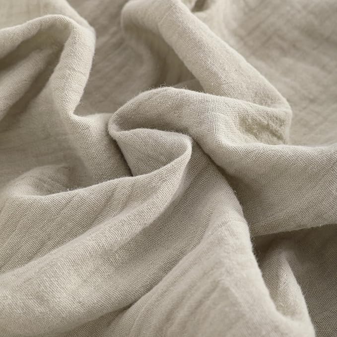 NTBAY 2 Pack Muslin Cotton Crib Sheets, Soft and Breathable Double Layer 28x52 Baby Crib Sheets for Standard Crib and Toddler Mattresses, Boys, Girls, Unisex, Khaki, 28x52 Inches