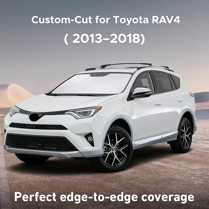 Econour Windshield Sunshade for Toyota RAV4 2013-2016 2017 2018, Sun Visor for Front Windshield & Window Sun Shade Cover, UV Heat Blocker & Protector, Car Accessories