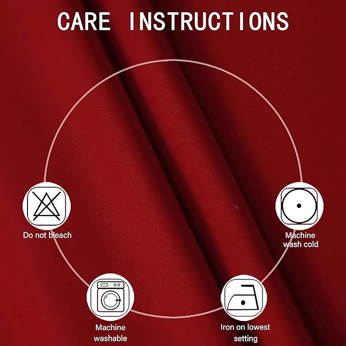 LEMOMO Red Curtains 40 x 63 Inch Length 100% Blackout Curtains 2 Panels with Black Liner/Double Layer Full Room Darkening Curtains for Living Room