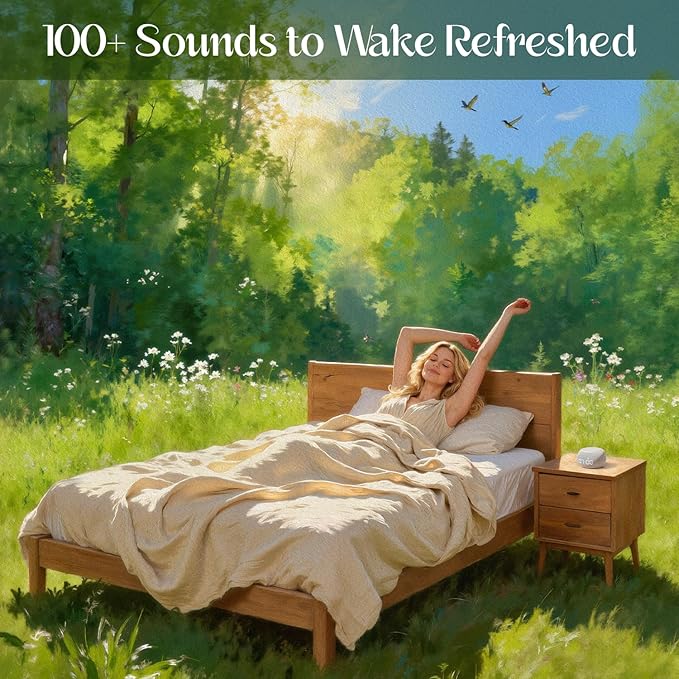 Sound Machine for Adults White Noise Machine for Sleep with Night Light, 507 Non Looping Soothing Sounds, Dual-Stage Alarm&Snooze, Smart App Control Custom Buttons, Dimmable Clock Timer for Baby Kids