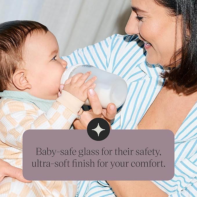 Tommee Tippee Silicone Coated Glass Natural Start Baby Bottles for Feeding from Newborn Up, 9oz, 2 Pack