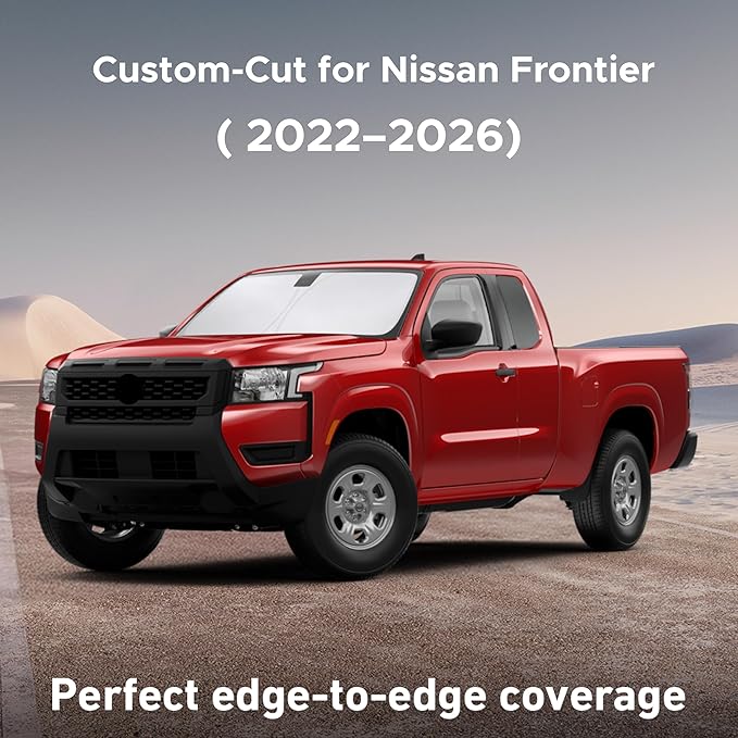 Econour Windshield Sunshade for Nissan Frontier 2022-2024 2025 2026, Sun Visor for Front Windshield & Window Sun Shade Cover, UV Heat Blocker & Protector, Car Accessories
