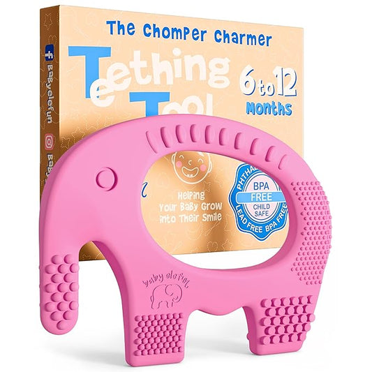 Baby Elefun Baby Teething Toys 5X Pain Relief Zero Delay 6-12 Months Pink