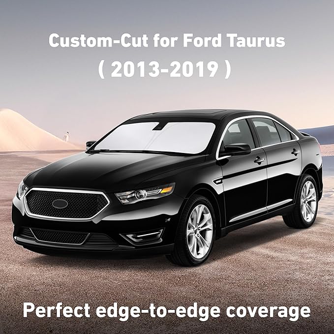 Econour Windshield Sunshade for Ford Taurus 2013-2017 2018 2019, Sun Visor for Front Windshield & Window Sun Shade Cover, UV Heat Blocker & Protector, Car Accessories