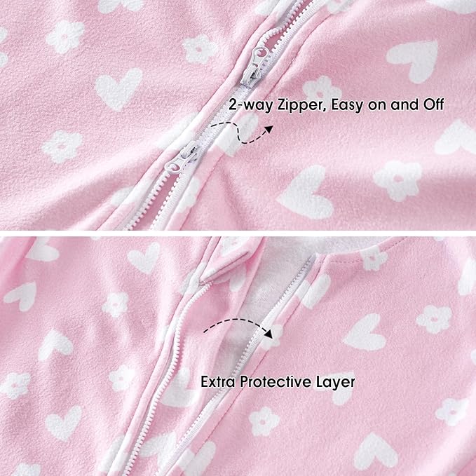 PHF 3 Pack Warm Micro-Fleece Baby Sleep Sack 6-12 Months, Soft Baby Wearable Blanket, 2-Way Zipper Sleeping Bags, Comfy Toddler Sleeping Sack for Girls, Medium Size, Butterfly