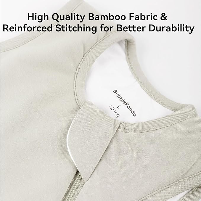 Rayon Made from Bamboo Sleep Sack 6-12 Months 1.0 Tog Ultra Soft Baby Wearable Blanket Toddler Sleep Sack for Babies Unisex Girl Boy 2-Way Zipper Baby Sleeping Bag Breathable Medium