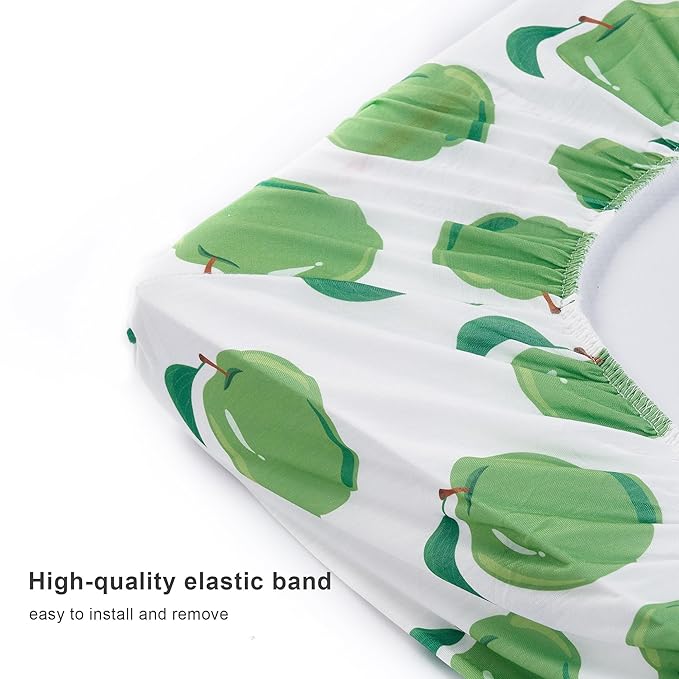 TILLYOU Baby Changing Pad Cover, Changing Table Cover for Girls Boys, Ultra Soft Breathable, 2 Pack Green Apple & Fruit Green