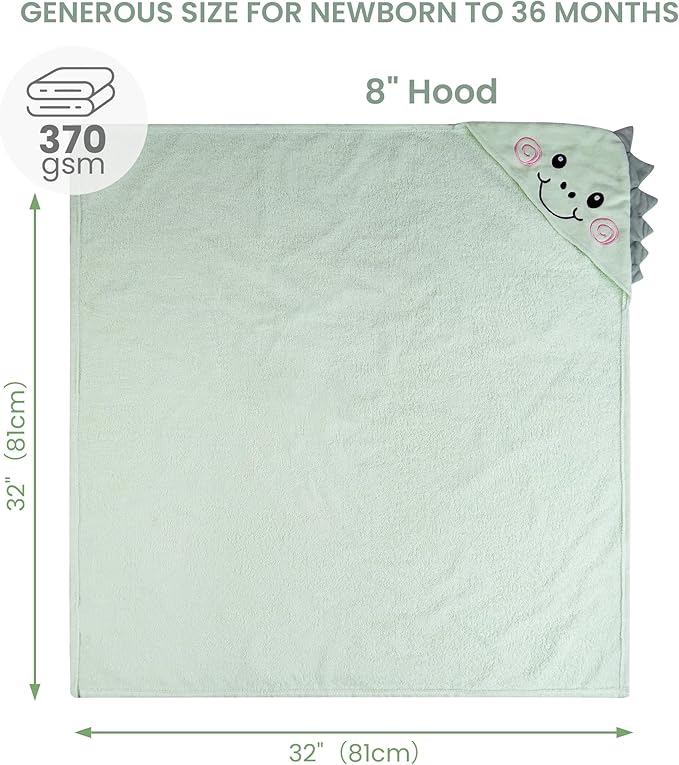 Mooreeke 2 Pack Toddler Towels - 100% Cotton Toddler Hooded Towels - Soft Baby Bath Towel with Hood for Newborn - Comfort Towel for Baby Girls and Boys - Animal Shaped (Puppy & Dinosaur)