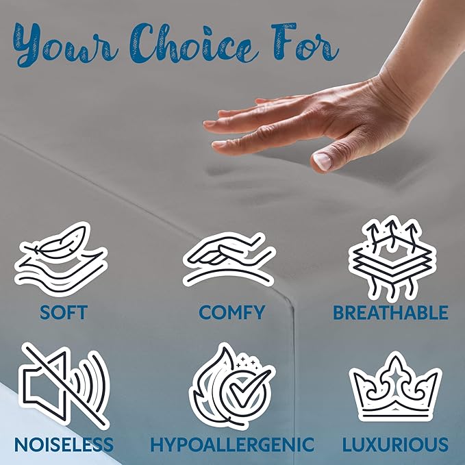 Guardmax Jersey Knitted Short Queen Size Mattress Protector - Waterproof & Dust Mite Proof Mattress Cover with Stretchable Pockets - Soft, Comfortable, & Noiseless Waterproof Fitted Sheet (60x75x15)