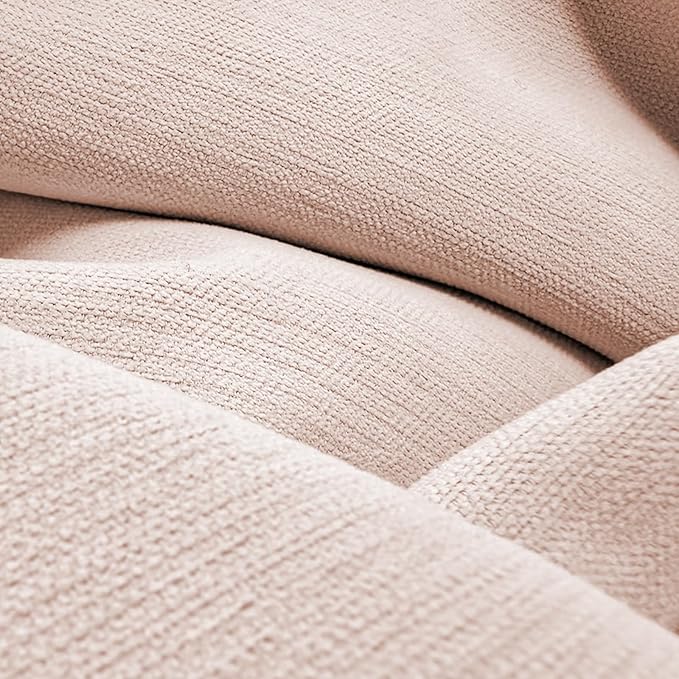 jinchan Chenille Blackout Curtains 84 Inches Long 2 Panels Light Pink Thermal Insulated Curtains for Bedroom Living Room Triple Weave Noise Reducing Nursery Drapes Back Tab Girls Room Curtains 50x84