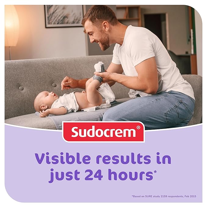 Sudocrem Diaper Rash Cream for Baby's Skin, Triple Action Diaper Rash Paste that Soothes, Treats and Protects, 15.29% Zinc Oxide Cream - 4.4oz (125g)