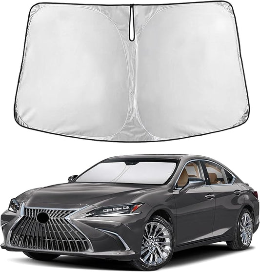 EcoNour Windshield Sun Shade Compatible for Lexus ES 2019-2025 Front Window Sunshade Foldable Sun Visor UV & Heat Blocking Protection
