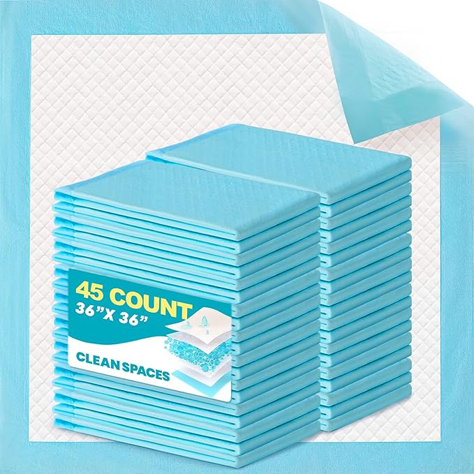 CLEAN SPACES 100 Count Disposable Bed Pads for Adult 36" x 36", Chucks Pads Underpads Bed Liner for Incontinence, Extra Large Puppy Pads / Dog Pee Pads / Wee Wee Pads for Training, XL