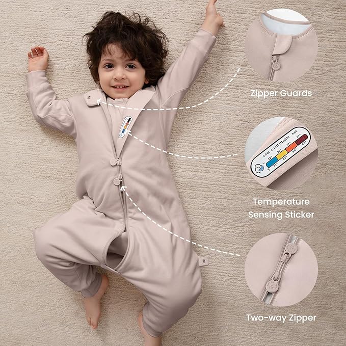 kaiya baby Unisex Toddler Sleep Sack with Feet, 2.5 Tog Baby Winter Sleep Sack Long Sleeve Gifts for Boys & Girls