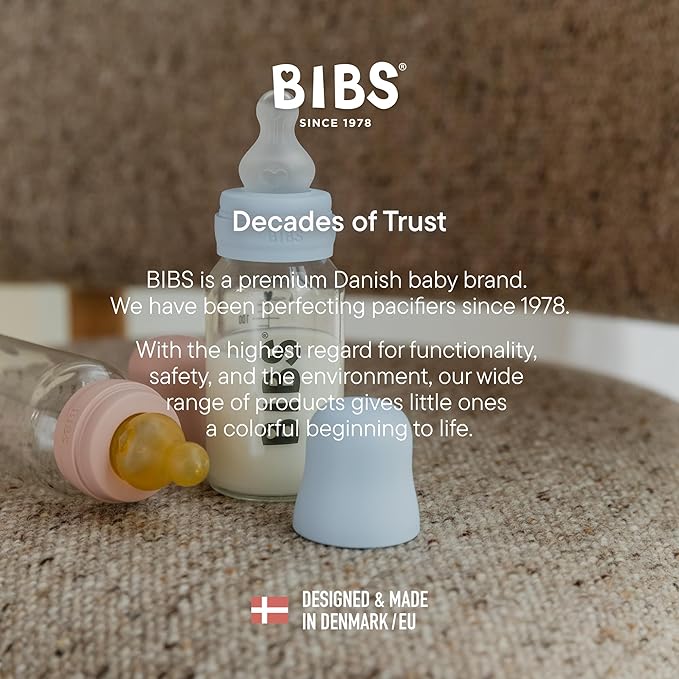 BIBS Baby Bottle Grow & Flow Starter Kit Silicone - Anti-Colic, BPA-Free, Round Nipple, Slow/Medium/Fast Flow, Lightweight & Easy to Clean, Suitable for Newborns 0+ Years - Ivory