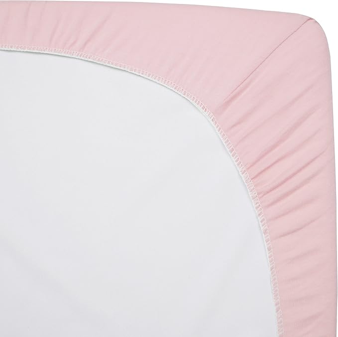 American Baby Company 15" x 33" Fitted Bassinet Sheet, 100% Natural Cotton Jersey Knit, Baby Pink, Soft Breathable, for Girls