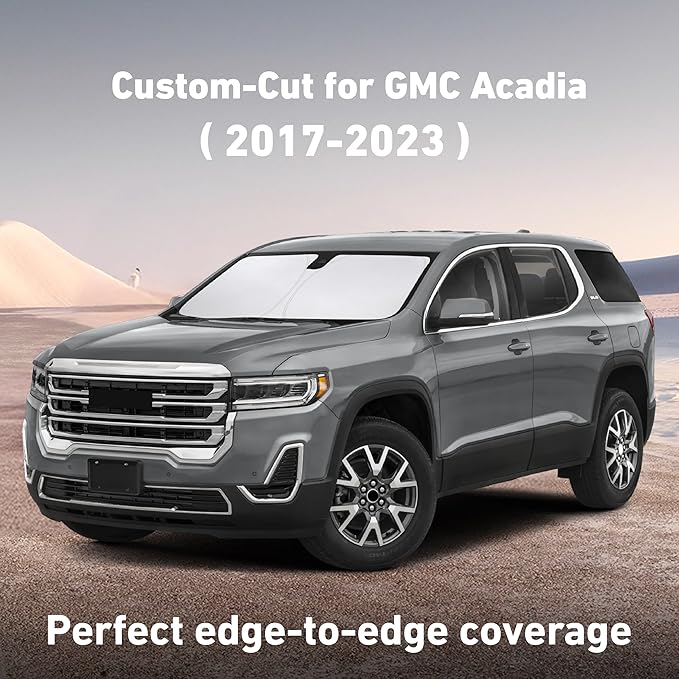 Econour Windshield Sunshade for GMC Acadia 2017-2021 2022 2023, Sun Visor for Front Windshield & Window Sun Shade Cover, UV Heat Blocker & Protector, Car Accessories