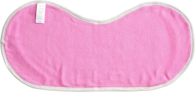 Kiddologic Baby Burp Cloth, Triple Protection, 2 Layers Soft Absorbent Terry, Waterproof Lining, Large Size Curved Design for Extra Coverage, Newborn/Infant Girl Burping Rag, Wild Orchid (Pink) Stripe