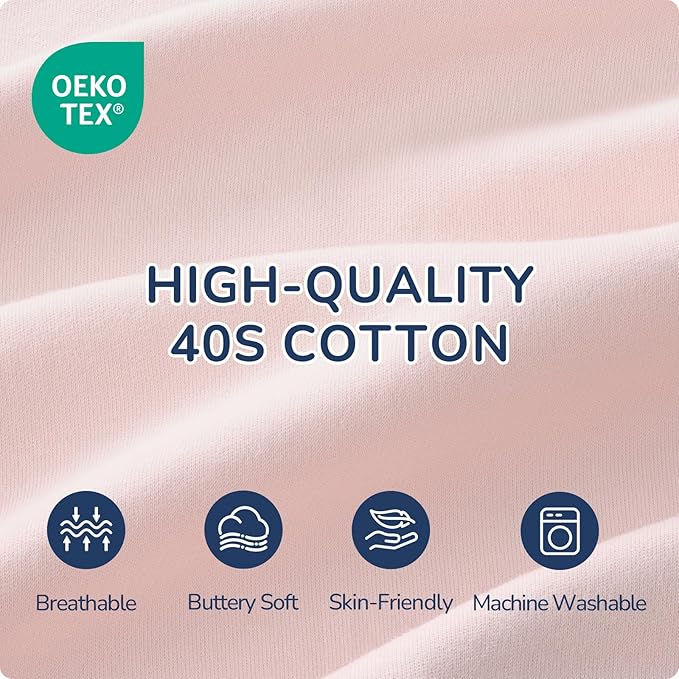 usbettas 1.0 Tog 2.5 Tog Baby Sleep Sack, 100% Cotton Baby Sleeping Bag 3-24M, 2-Way Zipper Baby Wearable Blanket