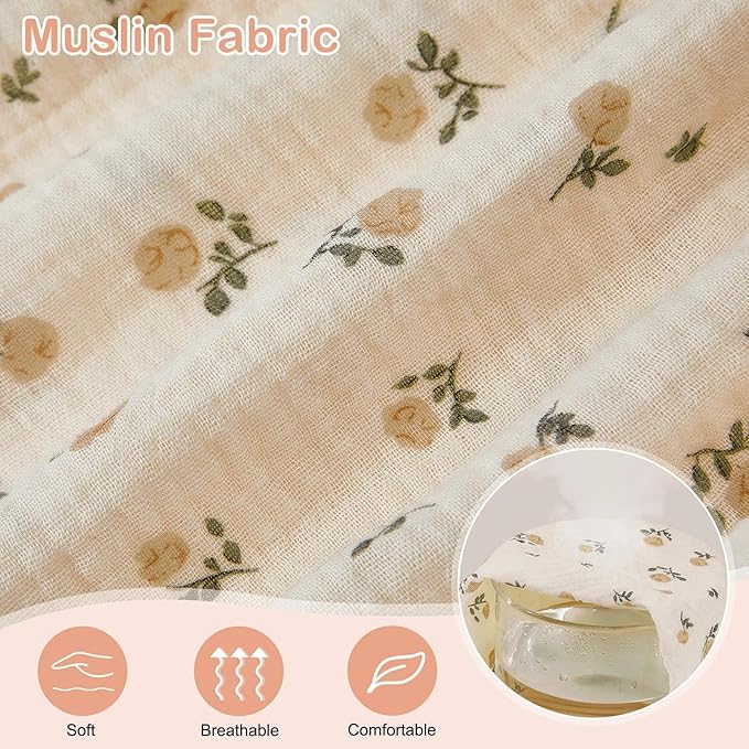 Basumee Muslin Bassinet Sheets for Baby Girl Boy 2 Pack Soft Breathable Baby Bedside Bassinet Fitted Sheets with Bottom Elastic Band 33''x17''x4'' Mattress Cover for Rectangle Oval Hourglass Bassinets