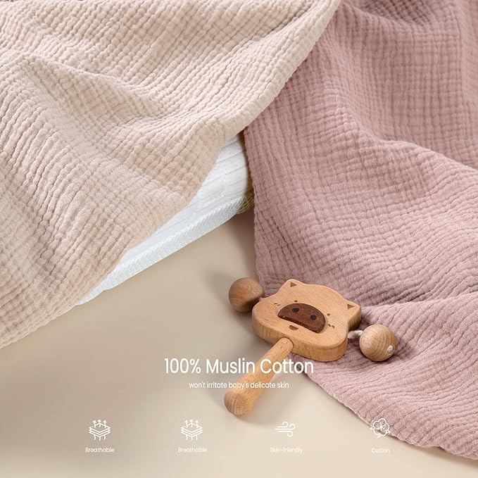 lulumoon Muslin Bassinet Sheets for Baby: Soft Bedside Sleeper Bassinet Fitted Sheets for Boys and Girls