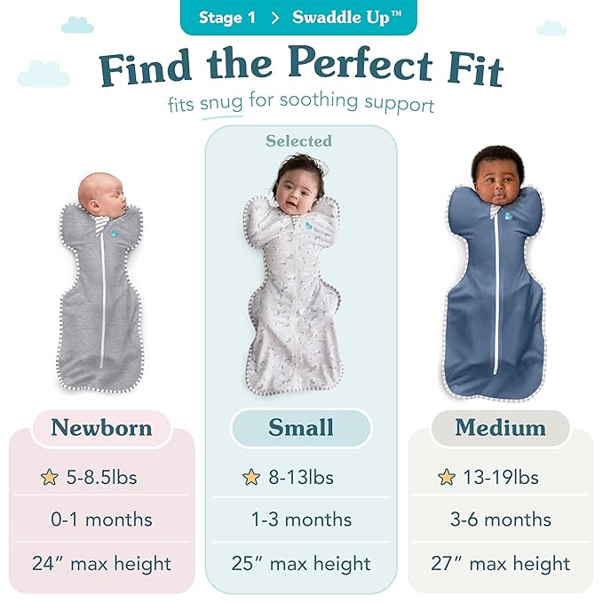 Love to Dream Swaddle UP, Baby Sleep Sack, Self-Soothing Swaddles for Newborns, Improves Sleep, Snug Fit Helps Calm Startle Reflex, New Born Essentials for Baby, 8-13 lbs, Beige