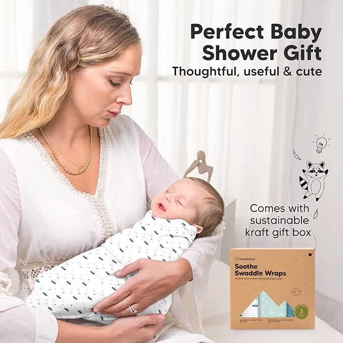 3-Pack Organic Baby Swaddle Sleep Sacks - Swaddles for Newborns, Infant 0-3 Months, Baby Girls, Boys, Soft & Snug Newborn Sleep Sack, Nursery Swaddling Blankets (Galaxy)