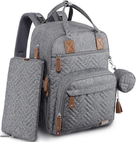 iniuniu Diaper Bag Backpack, 4 in 1 kit Large Unisex Baby Bags for Boys Girls, Waterproof Travel Back Pack with Diaper Pouch