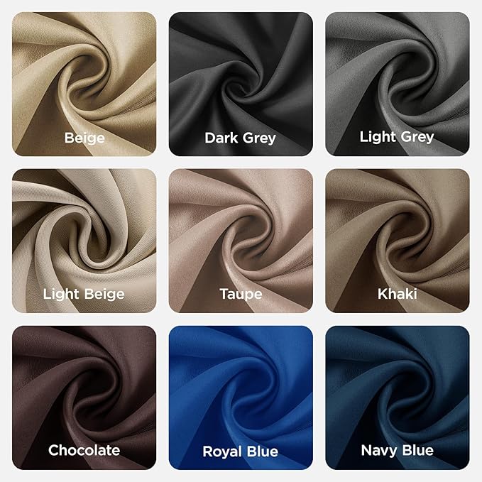 Joydeco Blackout Curtains 84 inches Long 2 Panels Set, Thermal Insulated Long Curtains & Drapes 2 Burg, Room Darkening Grommet Drapes for Bedroom Living Room Windows (W42 x L84 Inch, Beige)