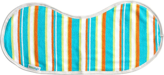 Kiddologic Baby Burp Cloth, Triple Protection, 2 Layers Soft Absorbent Terry, Waterproof Lining, Large Size Curved Design, Extra Coverage, Newborn/Infant Unisex Burping Rag, Fresh Lime (Green) Stripe