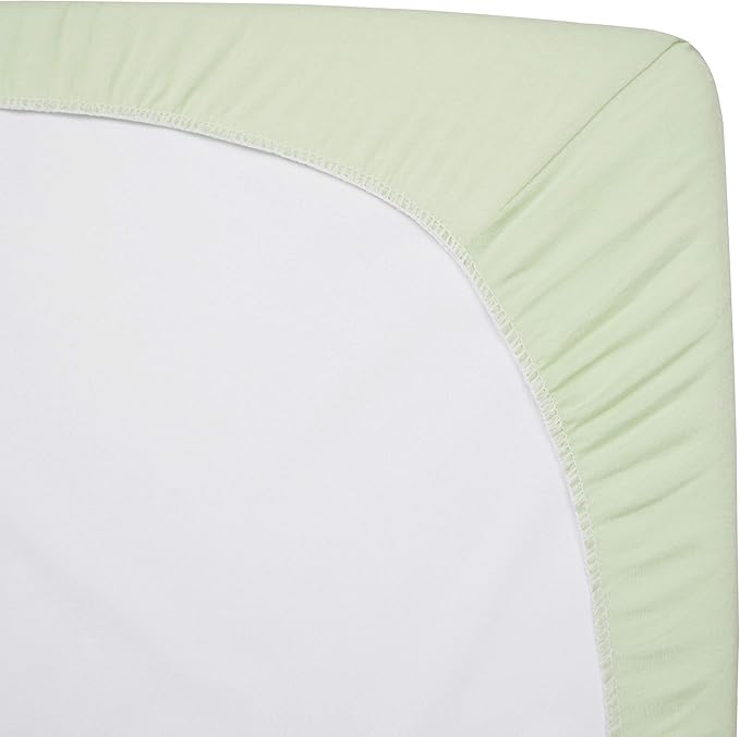 American Baby Company 15" x 33" Fitted Bassinet Sheet, 100% Natural Cotton Jersey Knit, Green, Soft Breathable, for Boys and Girls