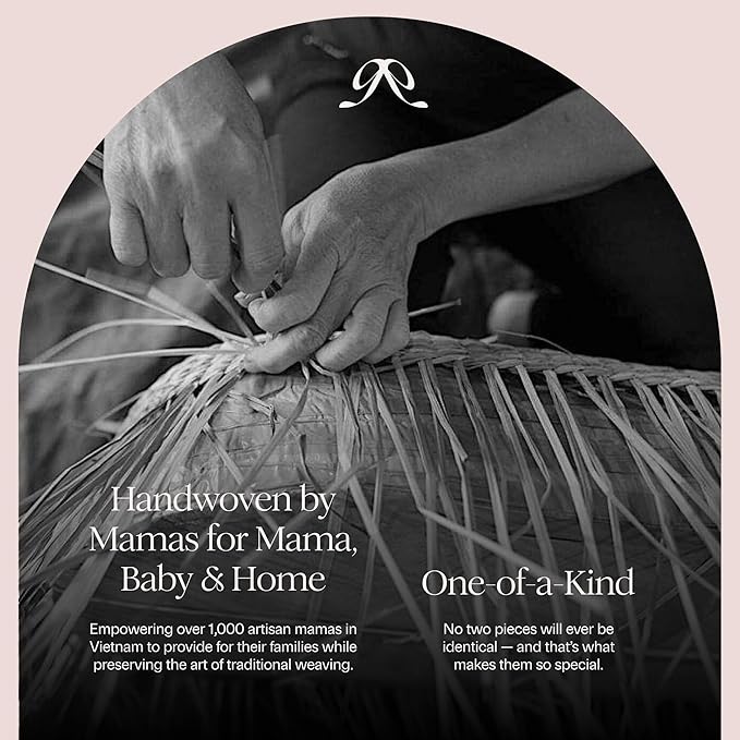Bebe Bask Premium Baby Changing Basket - Artisan-Crafted Scalloped Rattan - Changing Basket for Baby Dresser - All Accessories Included - Complete Set for Nursery (Natural) | Premium, Artisan-Crafted, Changing Basket, Baby Dresser, Complete Set