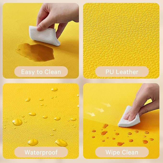 Waterproof Baby Play Mat for Floor 1.3"Thick Memory Foam 50*50 Cushion Playpen Playmat Tummy Time Crawling Mat Nursery Rug Pad Mattress Create Soft & Safe Area for Infants,Toddler,Kid,Yellow