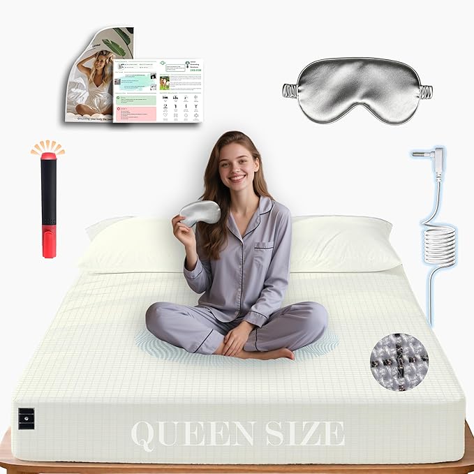 Ali King Grounding Sheets - Queen Size, Soft Cotton with Silver Fiber, 15'' Deep Pocket Earth Grounding Fitted Bed Sheets for Improved Sleep (Beige, Queen 60''*80''*15'')