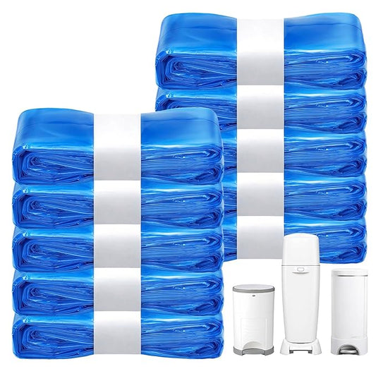 GDLVDI HOME Compatible with Diaper Genie Pails Diaper Pail Refills | 10 Pack Continuous Long-Roll Lemon-Scent Refills | Leak-Resistant Odor-Blocking Diaper Disposal Bags | Easy Cut & Tie System