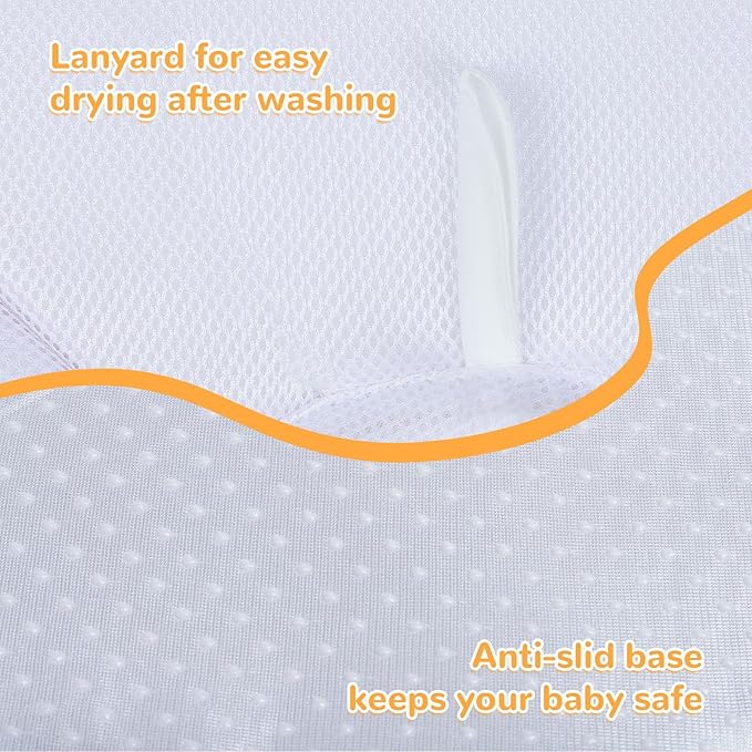 Flower Baby Bath Pad for Infant Bathtub Sink Flower Mat Tub Little Lotus - Petal Soft Supports Lounger Newborn Bathing Insert Seat Baby Essentials, Bees