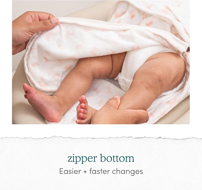 aden + anais Essentials Easy Swaddle Wrap Quick Change with Bottom Zipper, Snug Cotton Knit Baby Wrap Swaddle Blanket for Newborns, TOG 1.0, 3-Pack, Keep Rising, 0-3 Months, Small/Medium