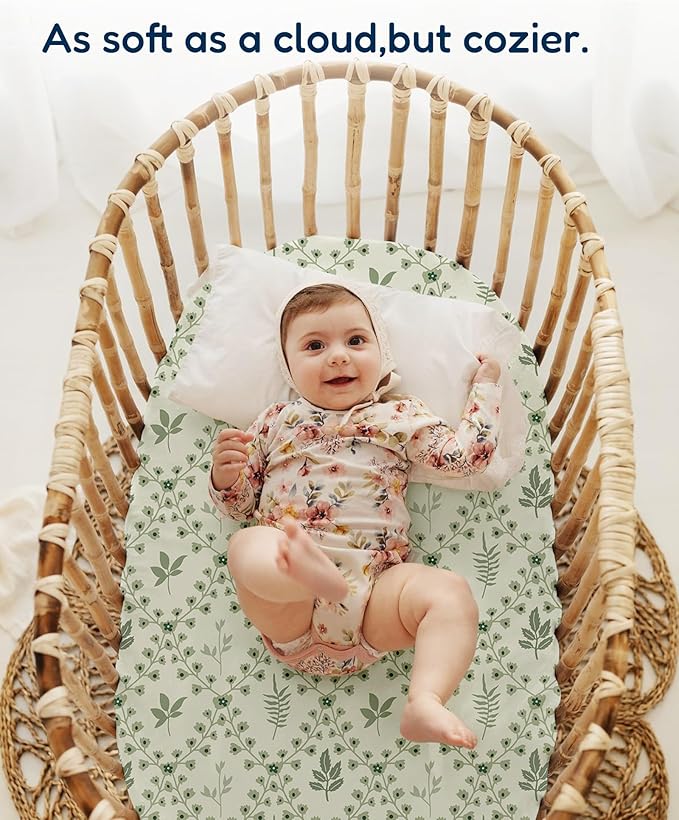 Bassinet Sheets Compatible with Baby Delight Beside Me Dreamer Bassinet, 33x20 for Baby Bedside Sleeper - Buttery Soft, Premium Stretchy Jersey Knit Sheets, 2 Pack
