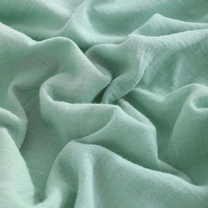 NTBAY 2 Pack Muslin Cotton Crib Sheets, Soft and Breathable Double Layer 28x52 Baby Crib Sheets for Standard Crib and Toddler Mattresses, Boys, Girls, Unisex, Mint, 28x52 Inches