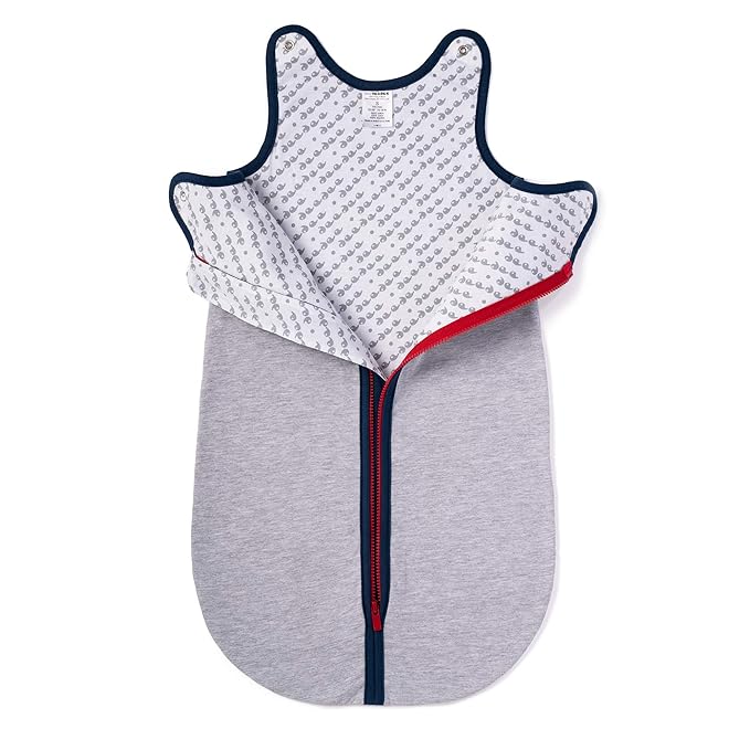Baby Deedee 100% Cotton Sleeping Sack, Baby Sleeping Bag Wearable Blanket, Sleep Nest Lite, Infant and Toddler, Gray Navy, Large (18-36 Months)