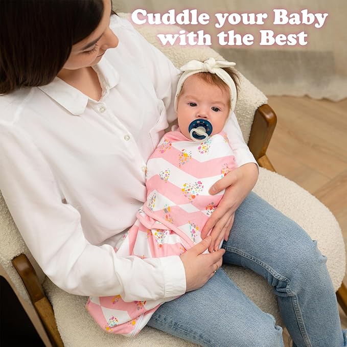 Bublo Baby Newborn Swaddle Blanket for 0-3 Month, Swaddles for Newborns Baby Girls Boys, 100% Organic Cotton Nursery Swaddling Blankets, Adjustable Sleep Sack for Babies (3-Pack)