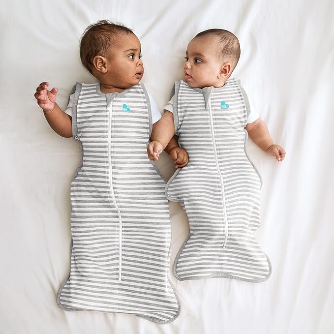 Love to Dream Swaddle UP 50/50 Transition Bag, Gray, Large, 24-30.5 lbs, Patented Zip-Off Wings, Gently Help Baby Safely Transition from Being swaddled to arms Free Before Rolling Over