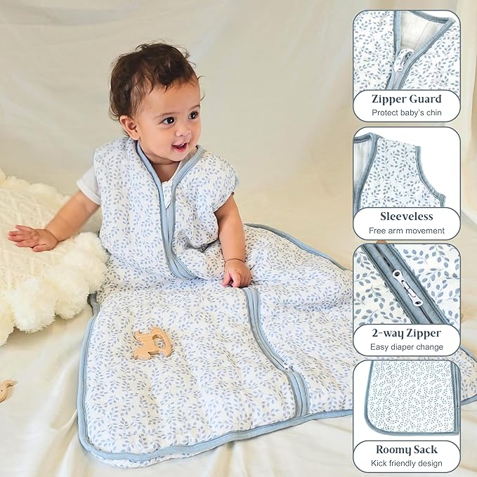 Unisex Baby Sleep Sack 0.5 TOG, Lightweight Summer Wearable Blanket, Soft Rayon Made from Bamboo Toddler Sleep Bag