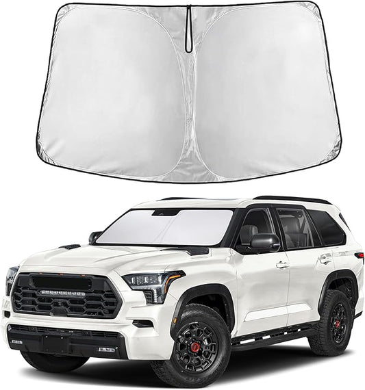 EcoNour Windshield Sun Shade for Toyota Sequoia 2023–2026 | Front Window Sunshade | Foldable Car Sun Protector | Blocks UV Rays & Keeps Interior Cooler