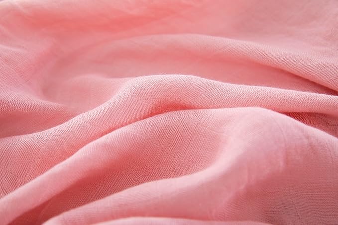 Muslin Swaddle Blankets for Baby Boys and Girls, 4-Pack Breathable and Skin-Friendly Receiving Blanket Wrap, Baby Essentials, Registry & Gift, 47 x 47 inches (Solid Serenity Rosy)