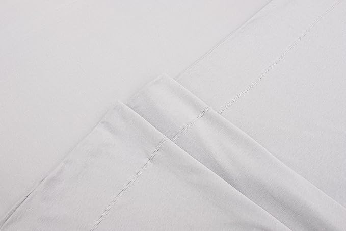 100% Cotton Bed Sheet Set with Deep Pocket - T-Shirt Fabric Jersey Knit - Extra Soft - Easy Fit - 4 Piece Set with Pillowcases - All Season - Comfy – 4 pcs (Gray, Full)
